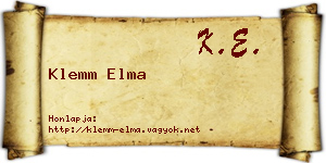 Klemm Elma névjegykártya